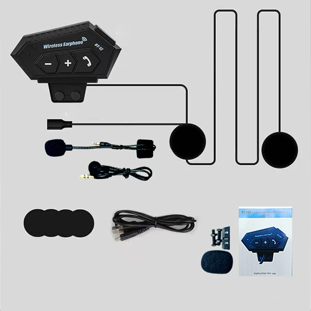 

Motorcycle Helmet Intercom Headset Interphone Earphone Call Music Player