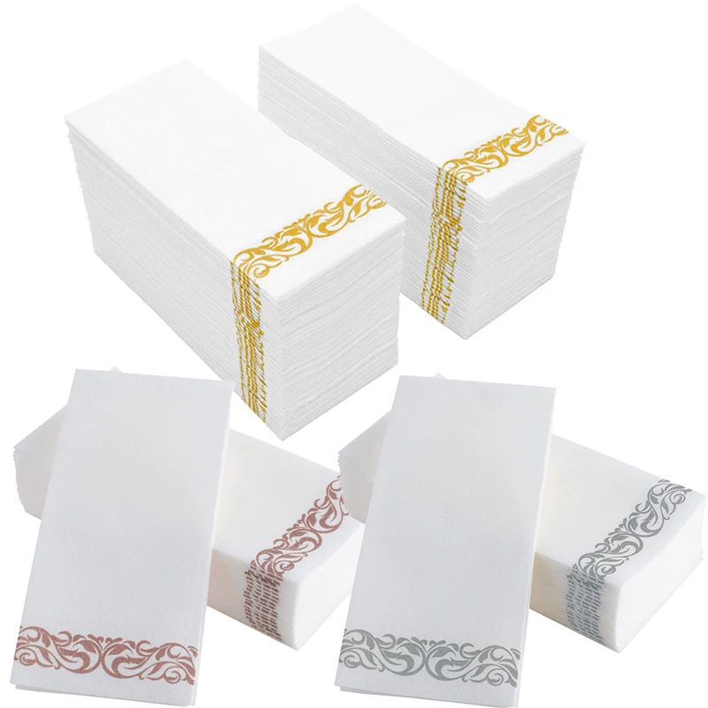 

50Pcs Disposable Hand Towels Table Napkin Paper Elegant Tissue Christmas Birthday Party Wedding Napkin Serviette Deco Mariage