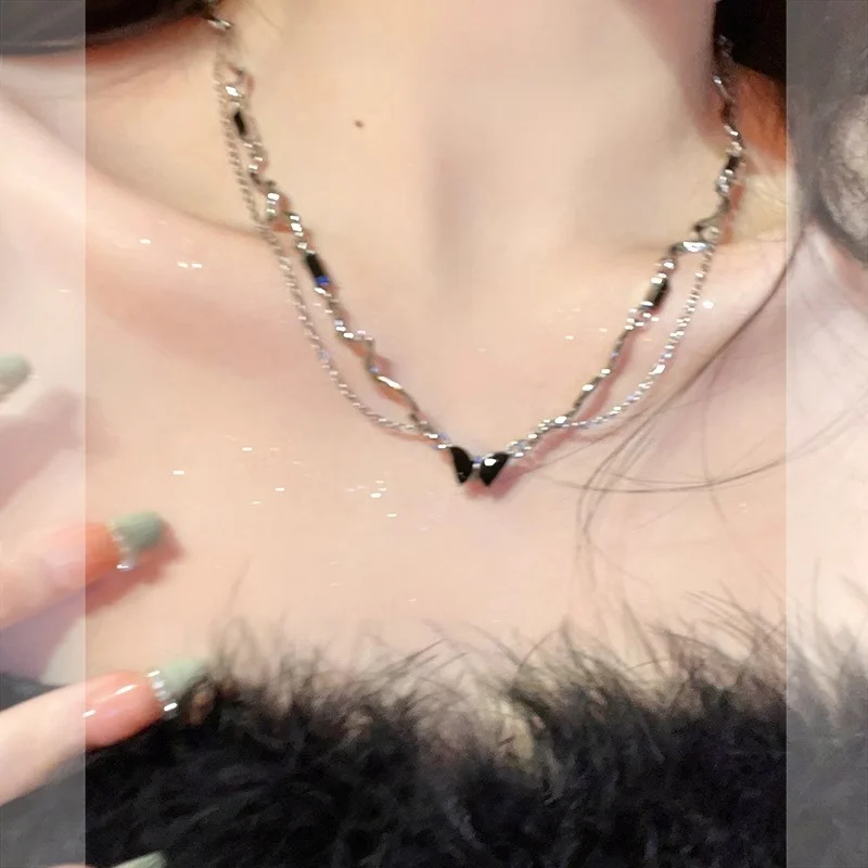 Черное ожерелье Liquid Sweet Cool Gyaru Sle для женщин новинка 2024 популярное