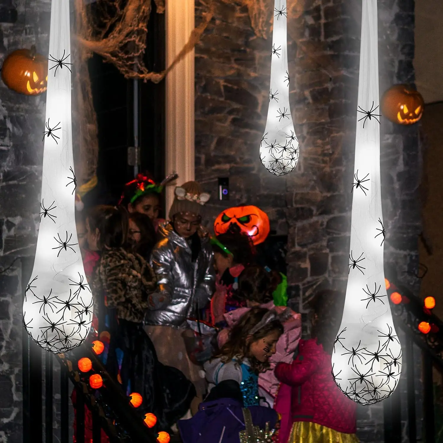 Хэллоуин подвесной паук яйцо мешок с подсветкой реалистичный для помещений и