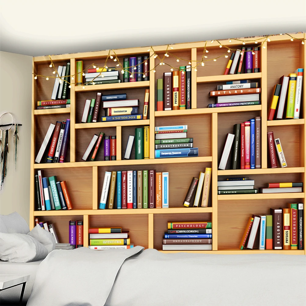 

Big Tapestry Magic Retro Bookshelf Tapestry Art Wall Hanging Tapestries Bedspread Throw Home Decor