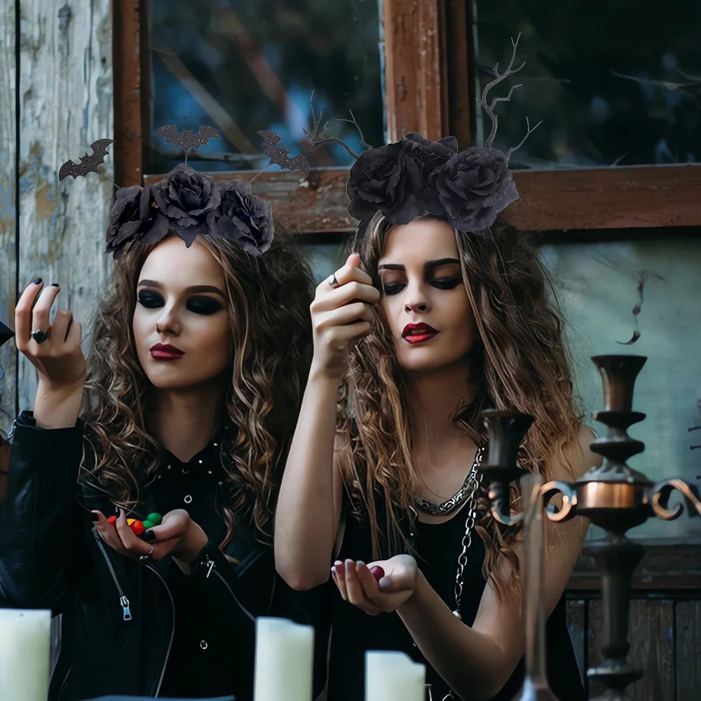 Украшение для Хэллоуина повязка на голову в виде черной ветки аксессуары волос