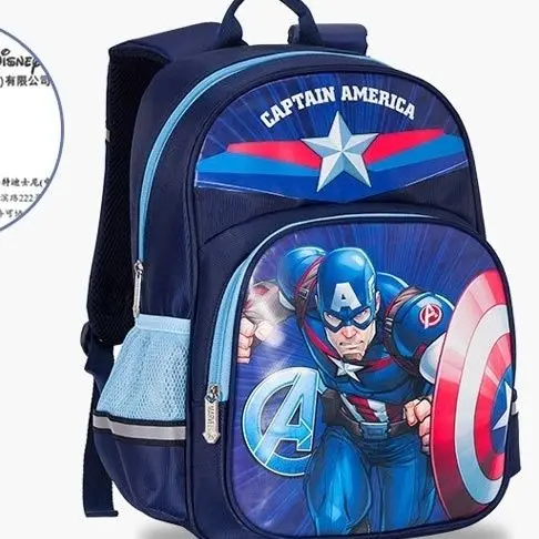 Disney authentic schoolbag for primary school students captain of the United States boys grade 1,grade 2 and grade 3 spider man