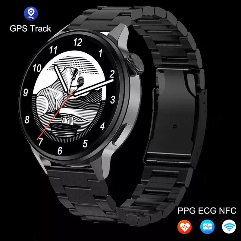 

2023New 2022 NFC Smart Watch Men Sport GPS Track Watches Women Wireless Charging Custom Dial Call Heart Rate ECG Smartwatch For