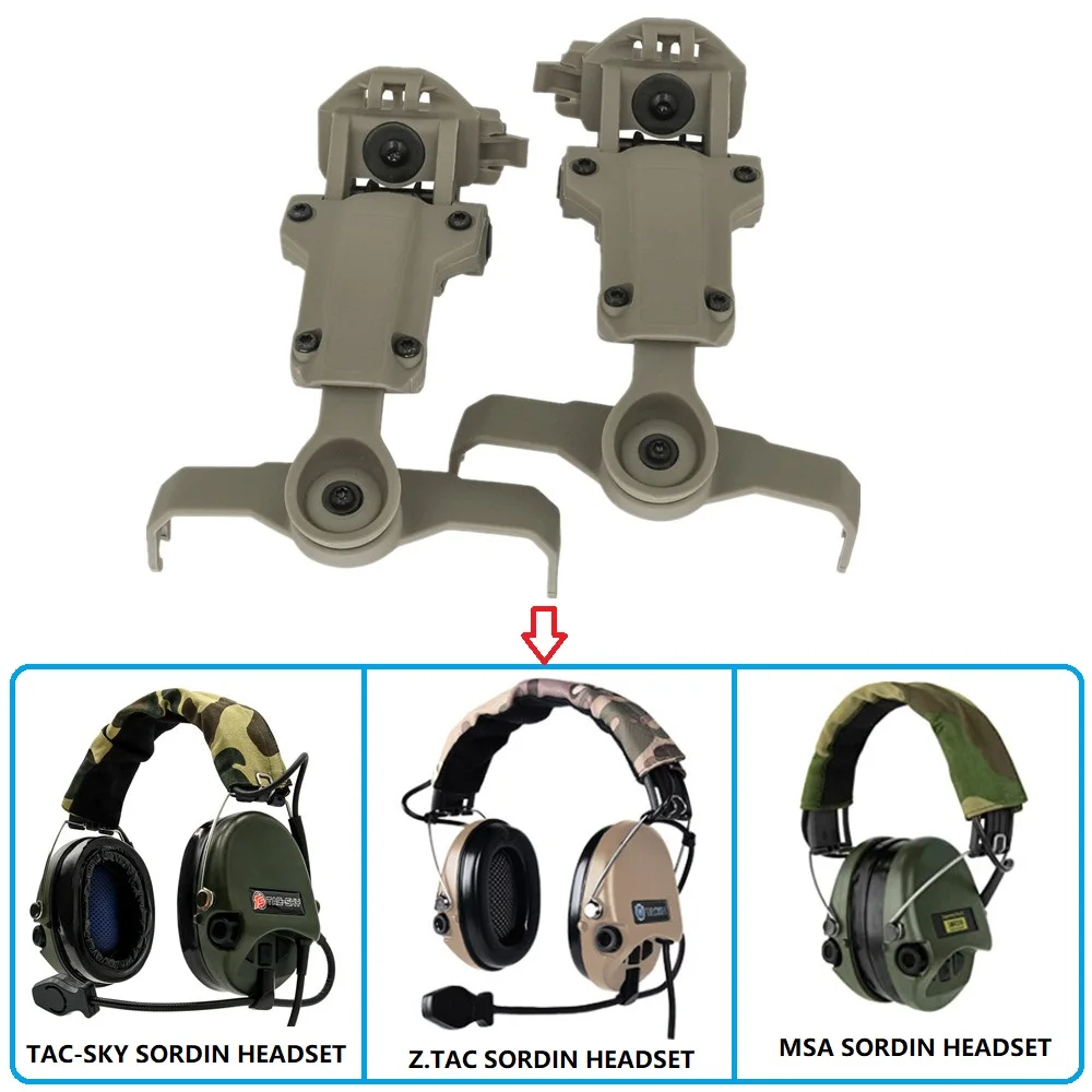 Airsoft Headset Helmet Bracket Kit ARC Helmet Rail Adapter for MSA SORDIN/TAC-SKY SORDIN/Z.TAC SORDIN Shooting Tactical Headphon
