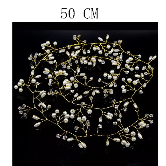 

New in Wedding Crystal Bride Hair Accessories Pearl Flower Headband Handmade Hairband Beads Decoration Hair Comb For Women y2k h
