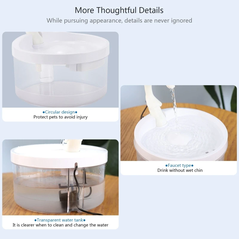 

Для водяного фонтана CAT с фильтром и тихий для насоса Dc 5V 2L, автоматический фонтан для домашних животных