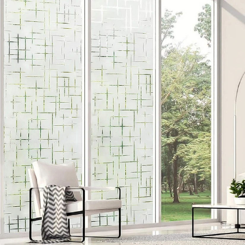 

Cross pattern window film vinyl adhesive free glass film partition wall sticker bathroom door window home decoration sticker
