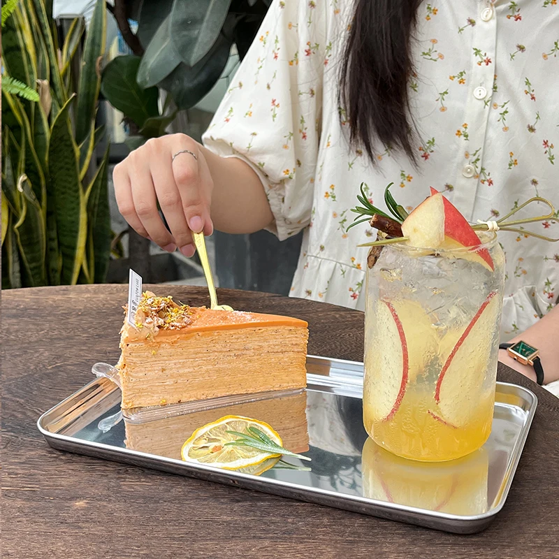 Прямоугольный противень Nerhua из нержавеющей стали для хранения дисков в кафе