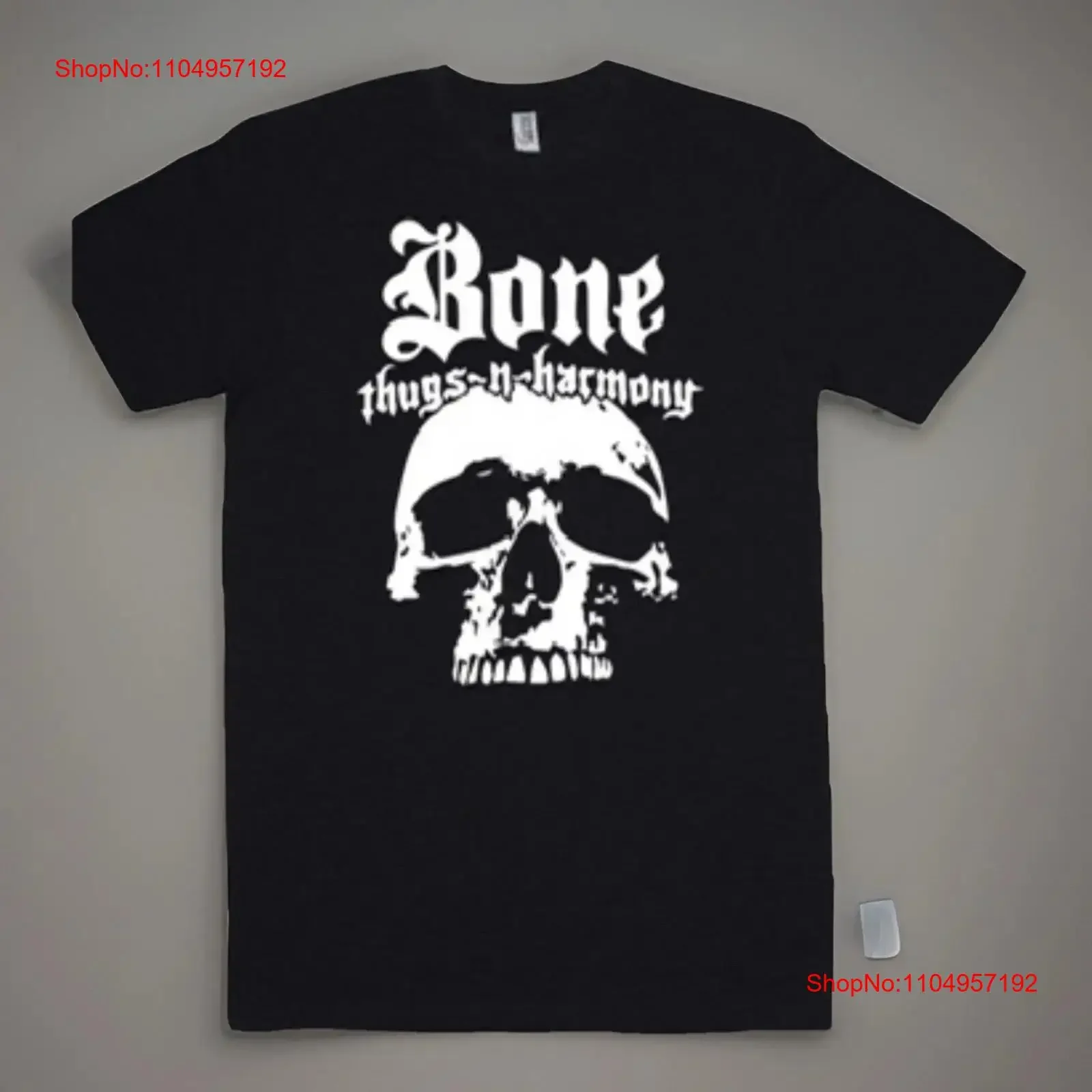 Фото Bone Thugs N Harmony, новинка 2025 года, мужская футболка с черепом, черная, винтажная, мягкая, уличная, модная, универсальная, с графикой №1