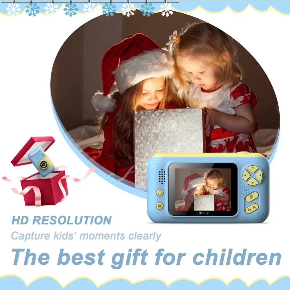 

Mini Kids Digital Camera Educational Toys 2.4 Inch IPS Screen 1080P HD Camcorder Handheld Video Recorder Childrens Birthday Gift