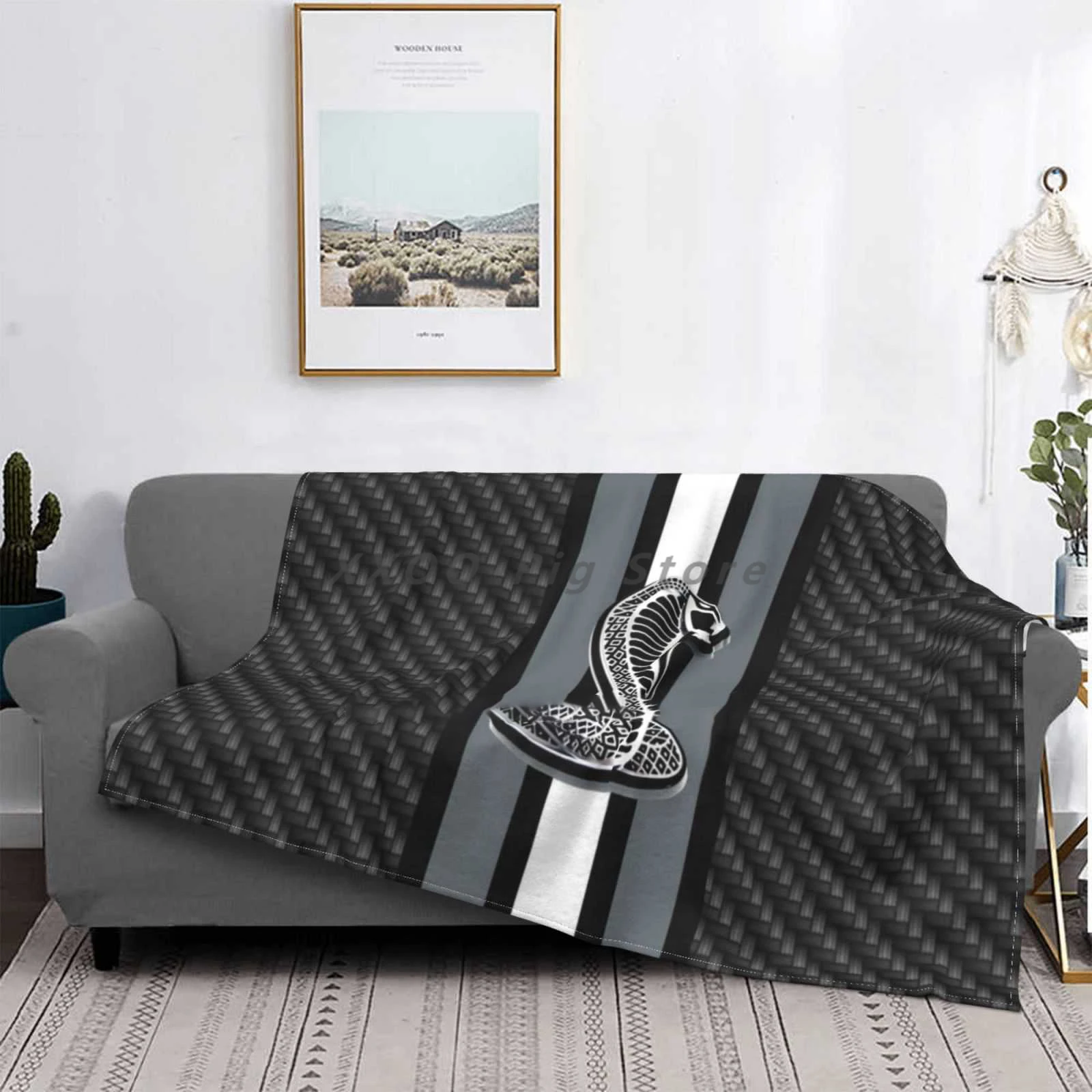 

Ford Shelby Inspired Classy Hot Sale Printing High Qiality Flannel Blanket Cars Modern Snake Unique Shelby