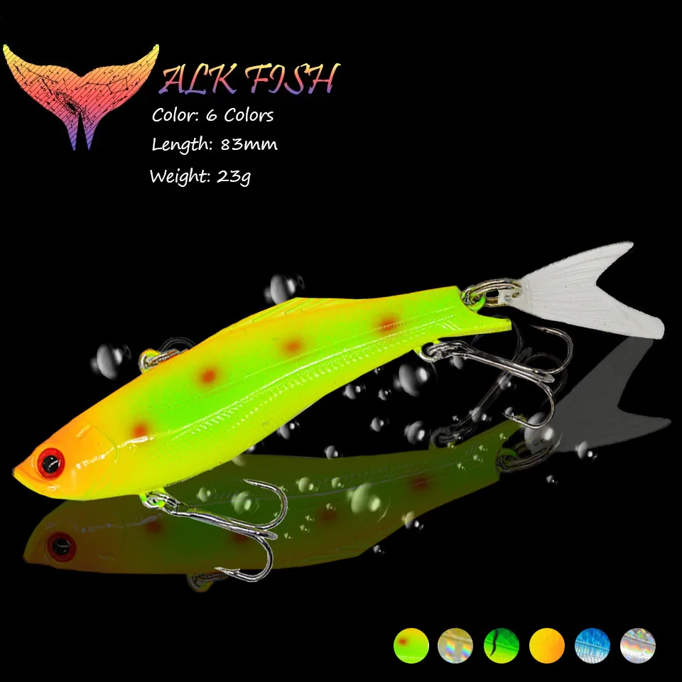 

WALK FISH 83mm/23g Fishing VIB Lure With Transparent Tail Fishing Bait Wobblers Artificial Swimbait Bass Pike Crankbait Tackle