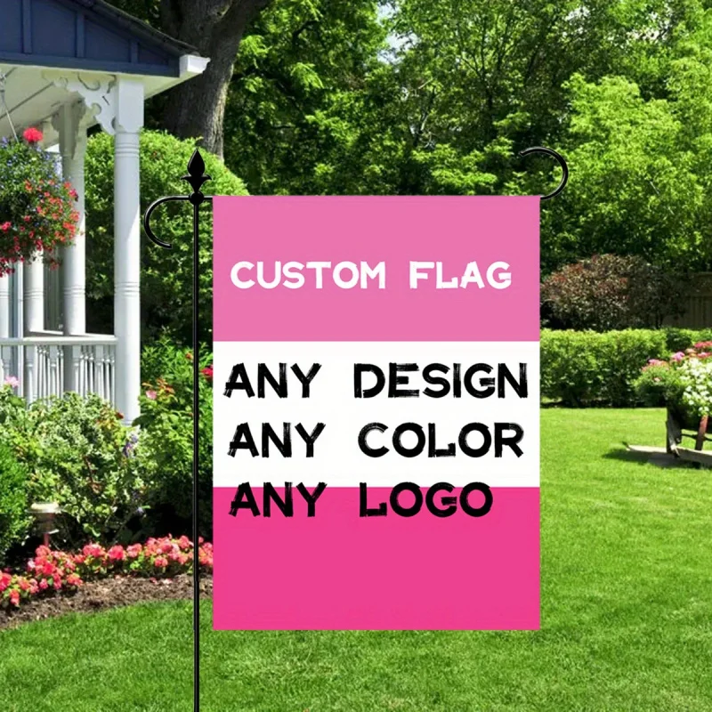 Изготовленный на заказ трехслойный двусторонний садовый флаг - любой дизайн цвет