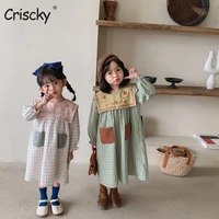 crisckysummer toddler girl dress solid cotton long sleeve children dress kids sundress cute dress fashion girls clothing