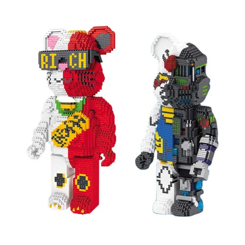 Мини-кубики строительные игрушки крутой робот медведь кирпичи Аниме фигурки