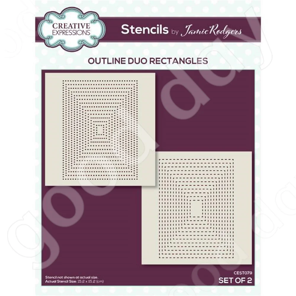 

2022 New Arrival hot sale Stencils Rectangles Set of 2 Scrapbook Diary Decoration Embossing Template Diy Greeting Card Handmade