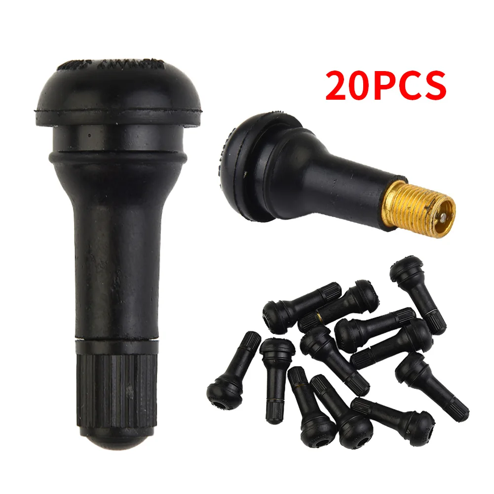 

Parts Valve Stems Black Rubber Replacement Accessories Ordinary core chamber 20Pcs Snap In Tire Short Practical