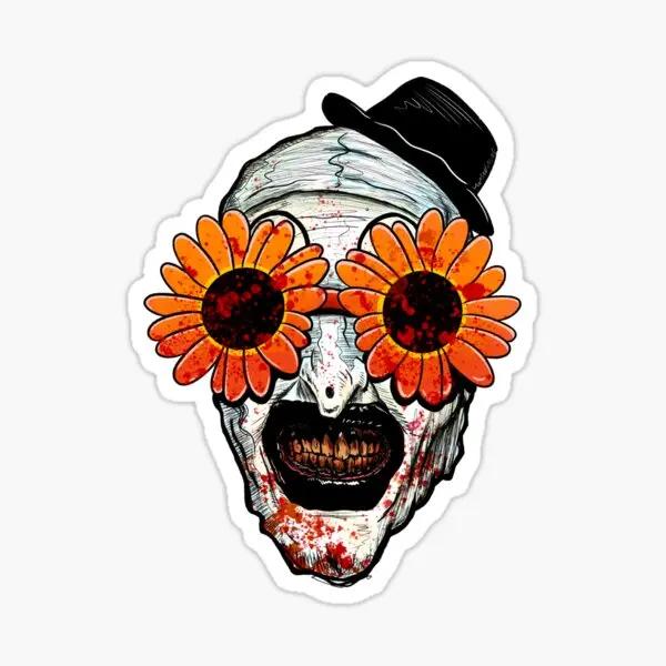

Art The Clown Terrifier 2 Sunflower Sung 5PCS Stickers for Car Laptop Decor Decorations Window Wall Cute Funny Bumper Kid