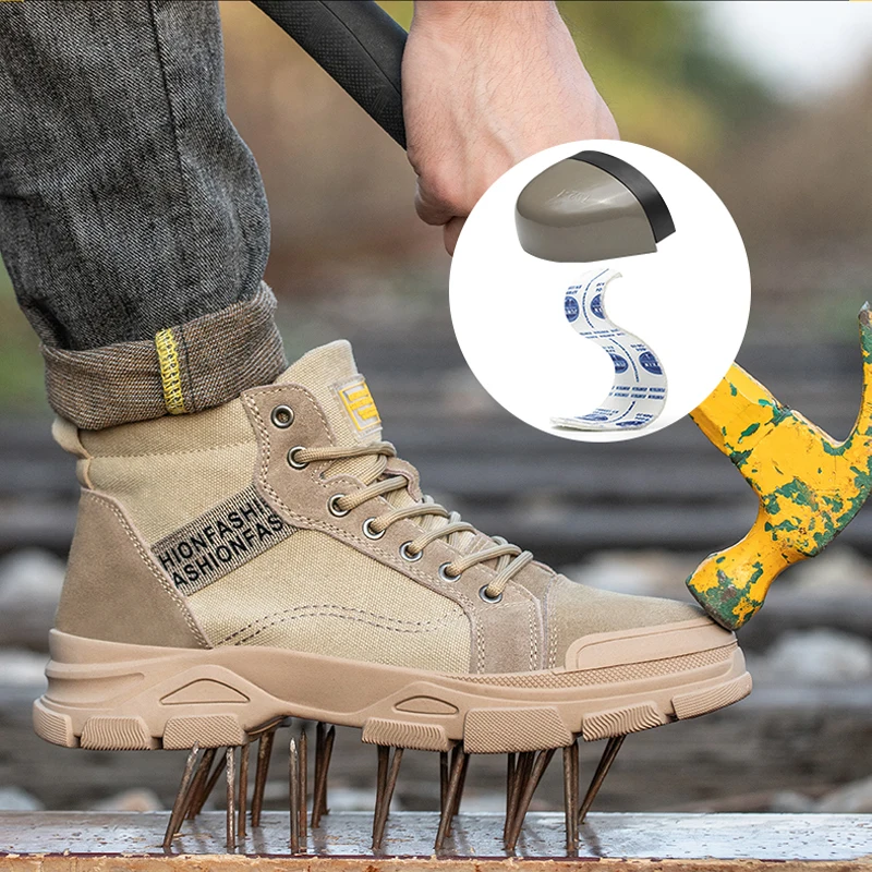 

New Construction Male Work Boots Protective Shoes Indestructible Safety Shoes Men Anti-smash Anti-puncture Industrial Shoes