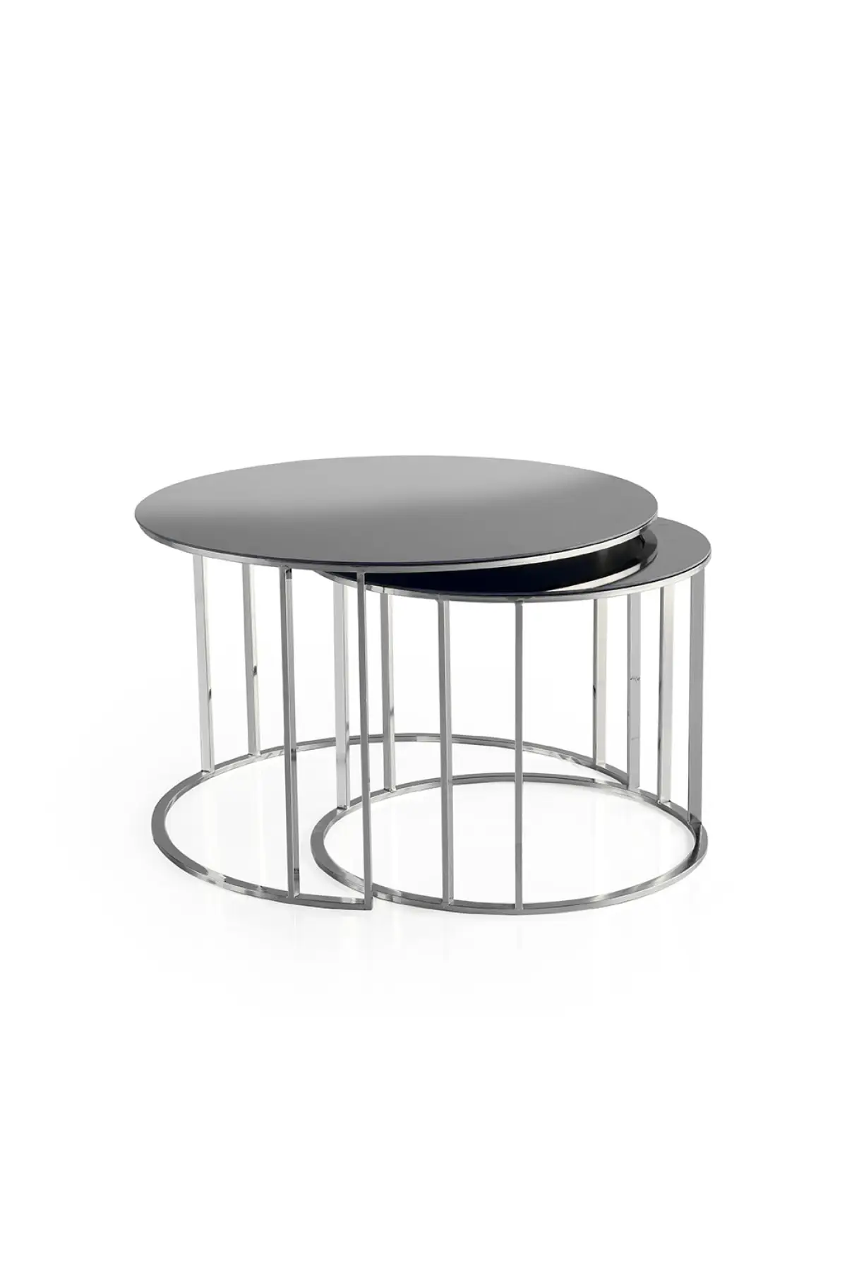 

Modern Valdez Dual Medium coffee table Chrome Plated Smoked Glass coffee tables table basse furniture living room table