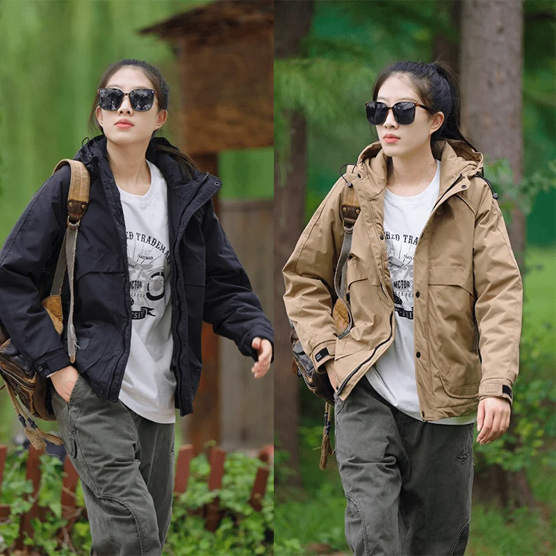 Мужское пальто-карго с хлопковой подкладкой American Hood осенне-зимняя утепленная