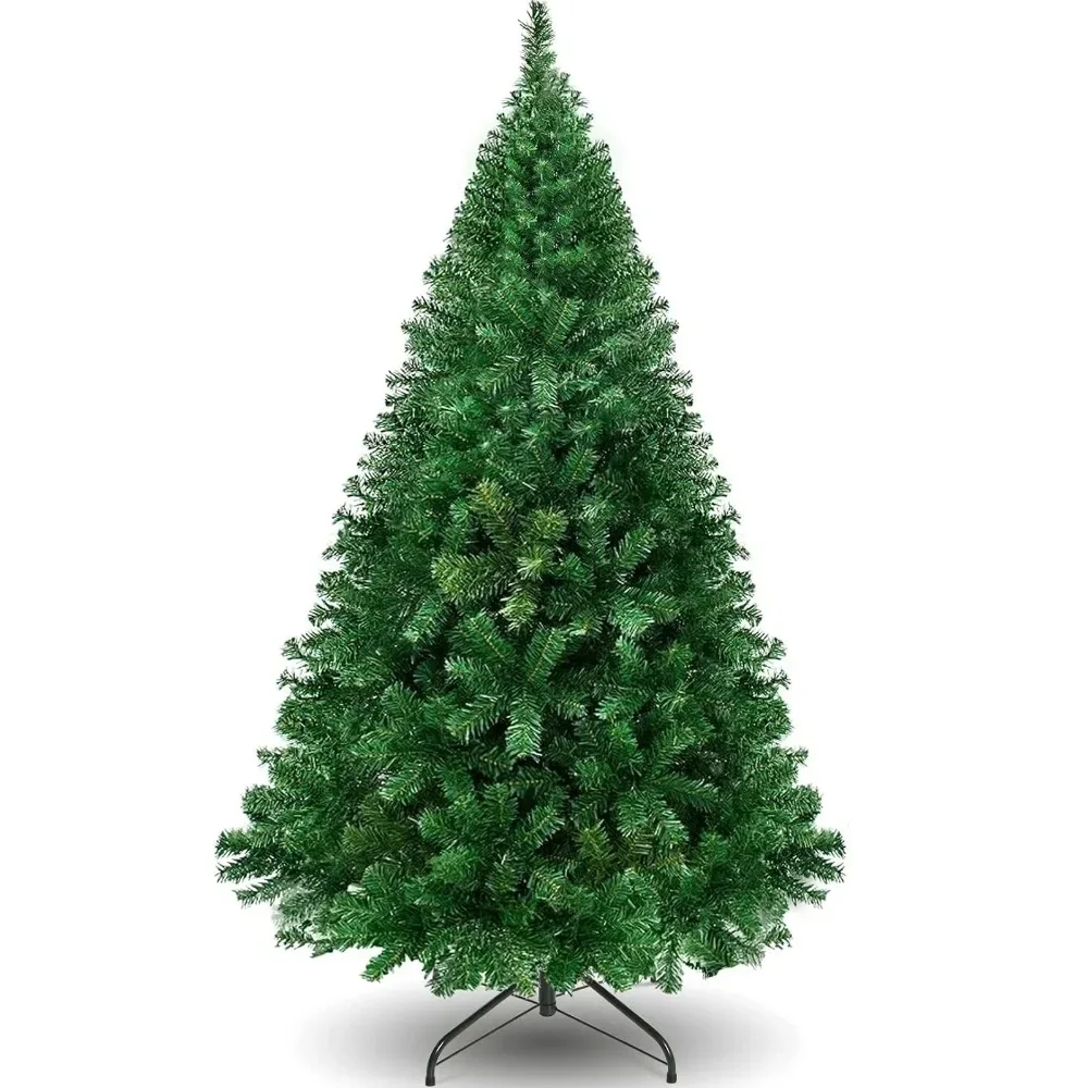 

6ft Christmas Tree with 1000 Branch Tips Artificial Xmas Tree with Metal Hinges & Foldable Base Perfect for Indoor and Outdoor