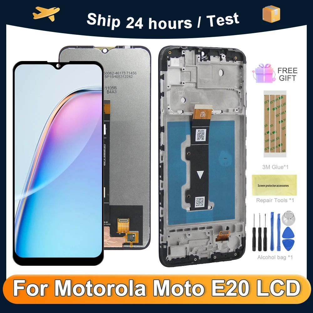 Для Motorola Moto E20 XT2155 XT2155-1 6 5 ''ЖК-дисплей с сенсорным экраном и дигитайзером в