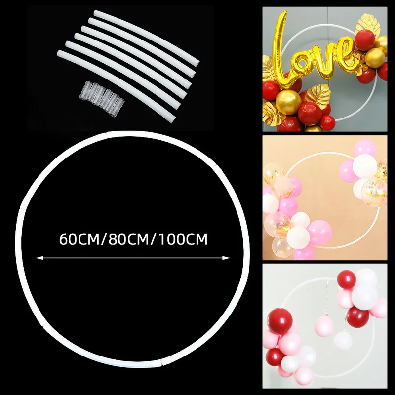 

60/80/100CM Circle Balloon Ring Circle Ballon Stand Balloon Chain Wreath Frame Background Holder Wedding Birthday Party Decor