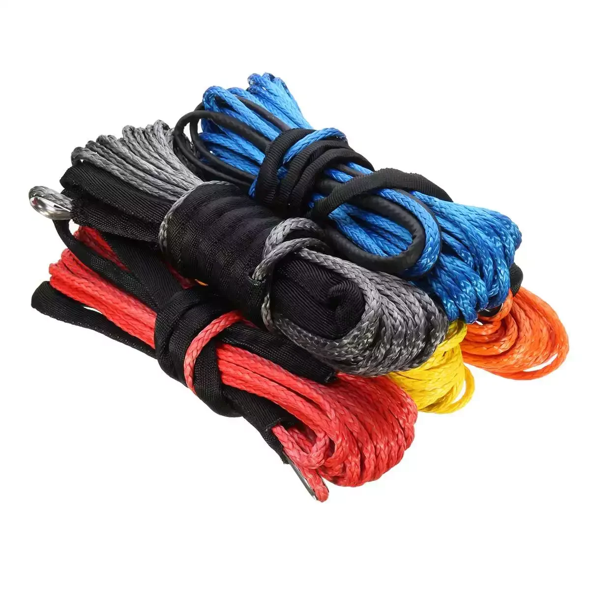 

15m 5mm/5.5mm/6mm Towing Winch Cable Rope String Line Synthetic Fiber 5500lbs/7000lbs/7700lbs For Jeep ATV UTV SUV 4X4 4WD