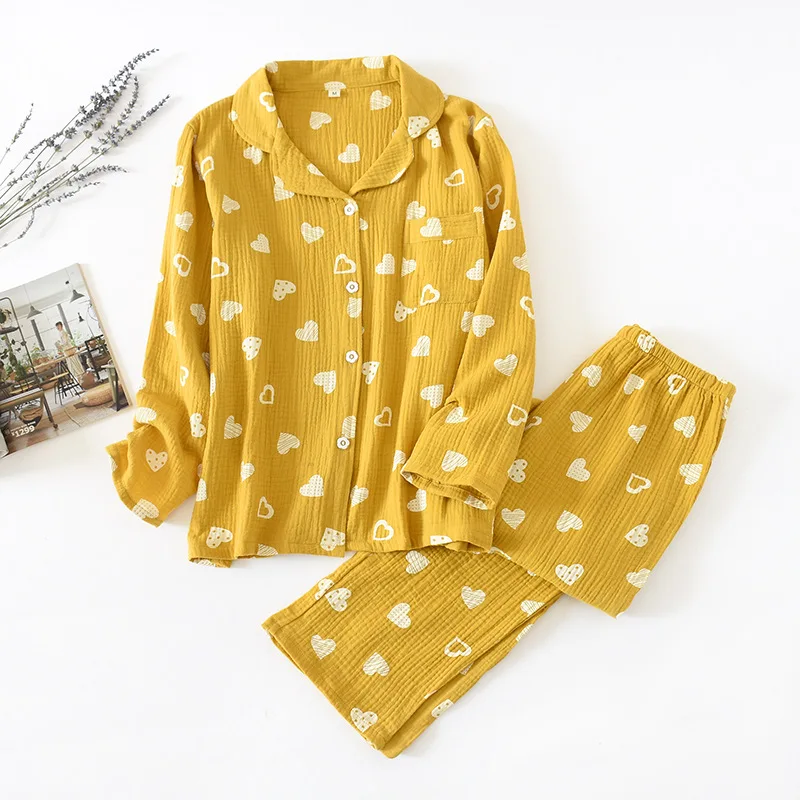 

Женские хлопковые брюки с длинным рукавом и принтом Love, одежда для сна, удобная и свободная ночная рубашка, Пижама для женщин на зиму