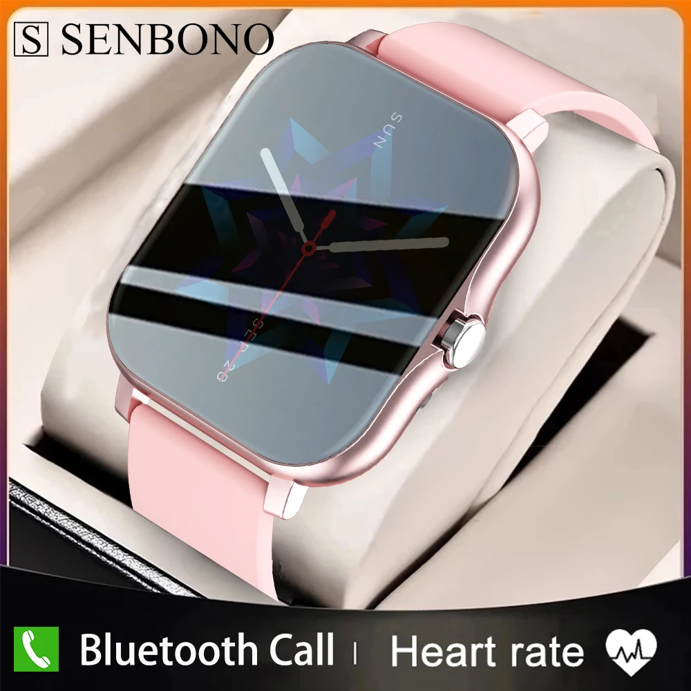 

SENBONO 2022 1.69inch HD Smart Watch Woman Bluetooth Call Multi Sport Mode Heart Rate Monitor Smartwatch Men's for Android IOS