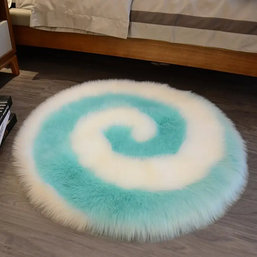 

Plush Soft Sheepskin Bedroom Carpet Imitation Wool Pad Long Hair Bedside Mat Sofa Cushion Colorful Rugs Red Living Room Fur Rug