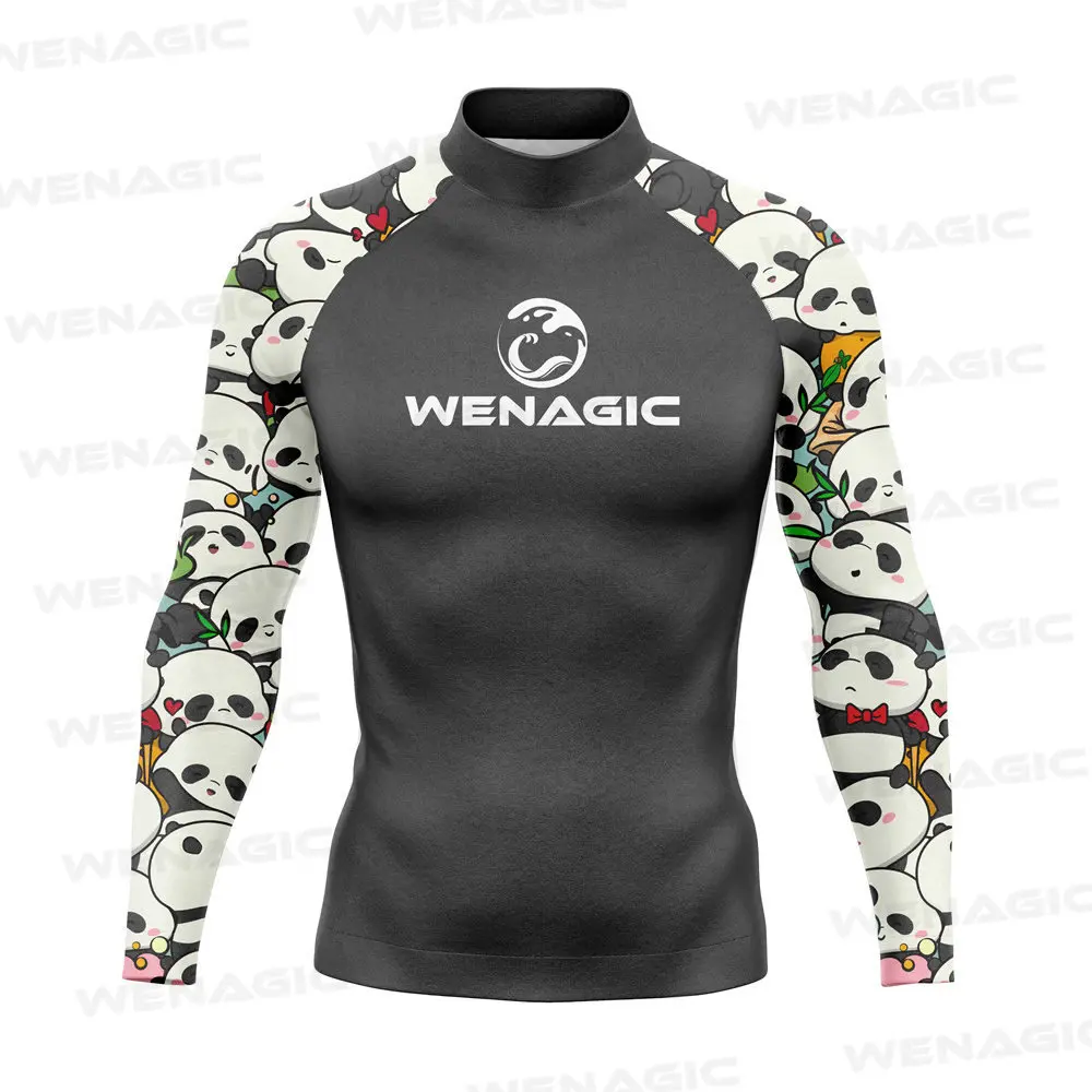 Men Rash Guard Surfing Diving Tee Swimwear Tight Long Sleeve T Shirt Swim Floatsuit Tops UV Swimming RashGuard Prevent Jellyfish
