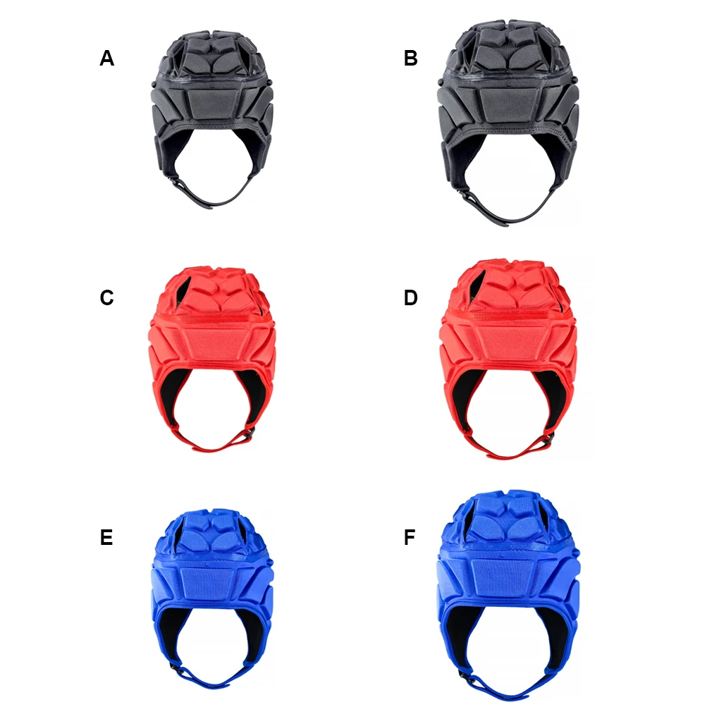 

Sports Soft Sponge Football Helmets Recycled Headgear Protection Adjustable Breathable Head Guard Accessories Blue XL