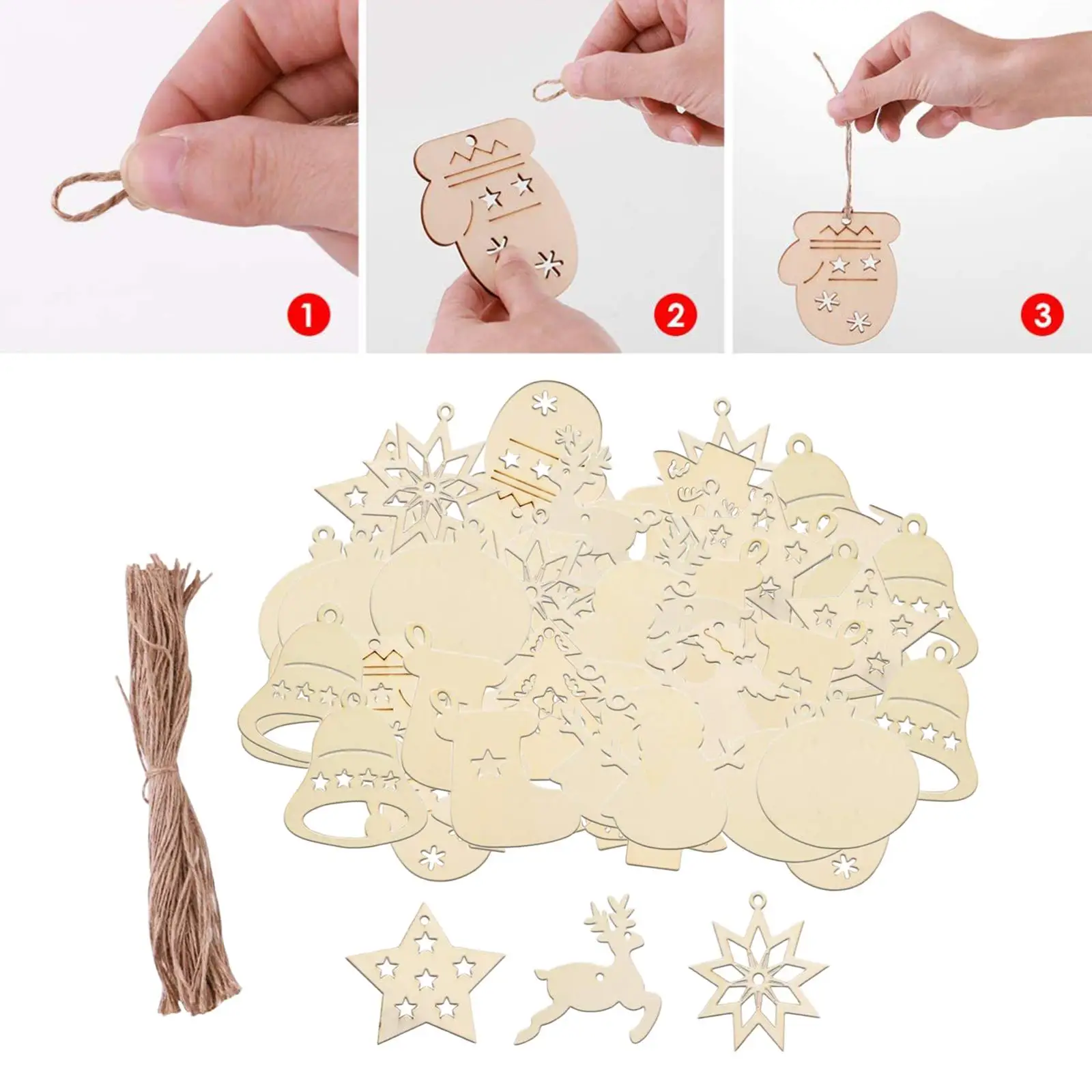 

100 шт. необработанные деревянные формы деревянные кусочки ломтики Скрапбукинг Украшение