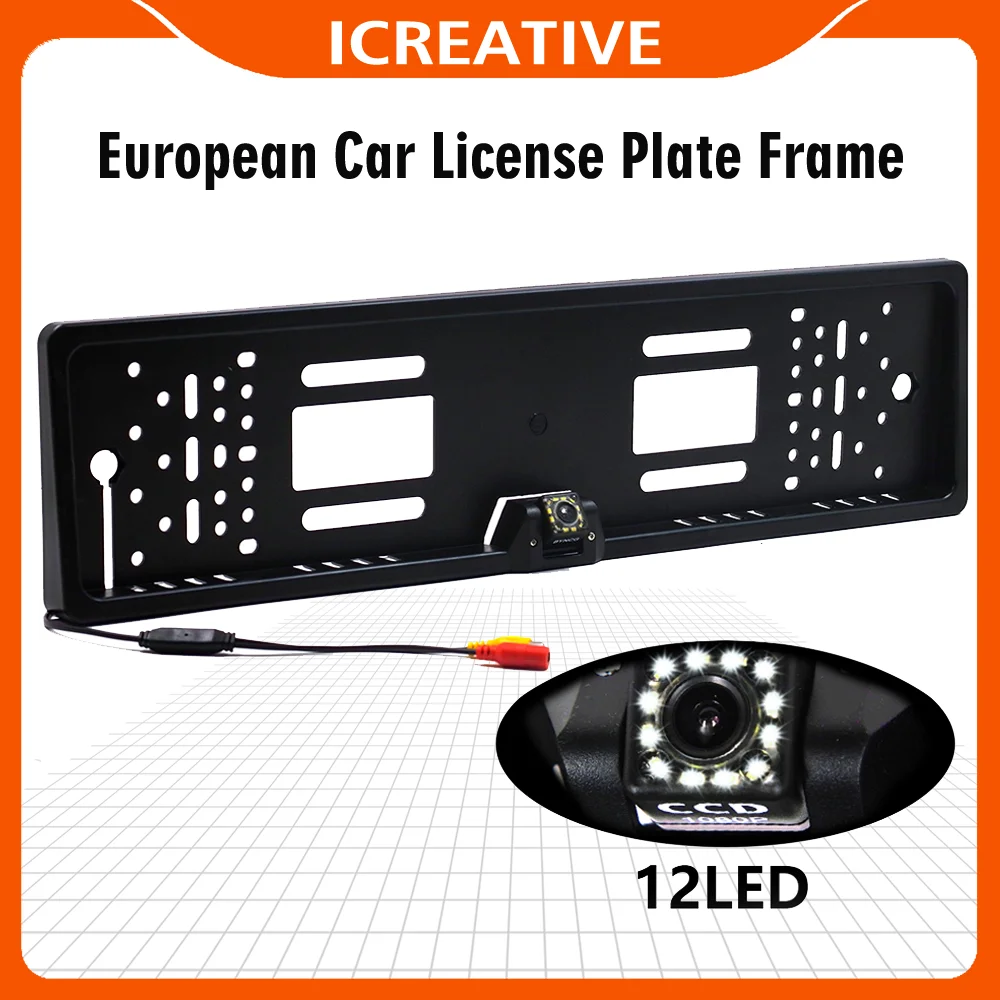 

European Car License Plate Frame Rear View Backup Camera Night Vision Waterproof of Reversing Camera Parking Assist