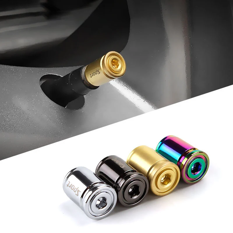 

4Pcs Anti-theft Tire Valve Caps Wheel Tyre Core Stem Air Cap Airtight Rim Dust Covers Sport Styling Truck Car Accessories Bike