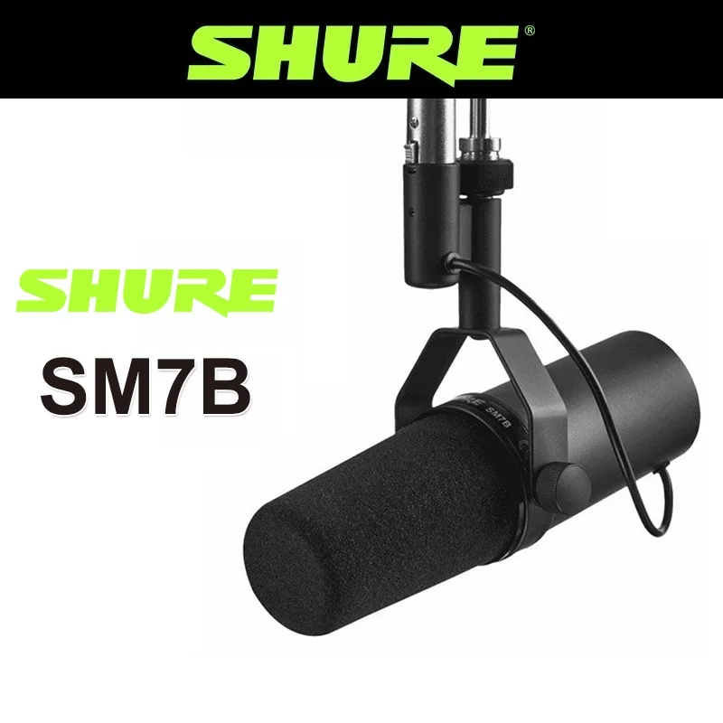 

Shure SM7B Mic Cardioid Dynamic Microphone Studio Selectable Frequency Response Microphone for Live Stage Recording Podcasting