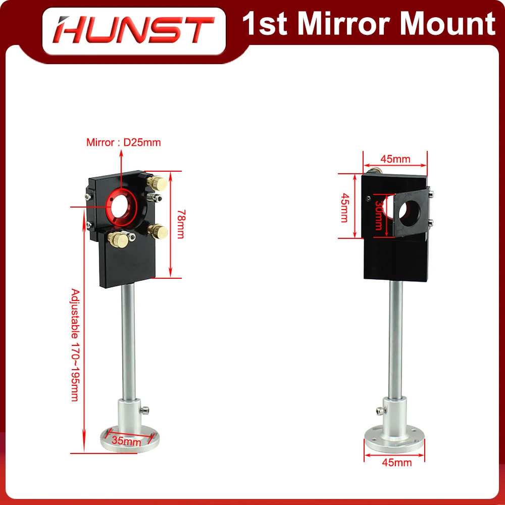 HUNST Co2 Laser Head First Mirror Mount Dia.25mm Reflective Mirror Integrative Mount for Laser Cutting Machine. enlarge