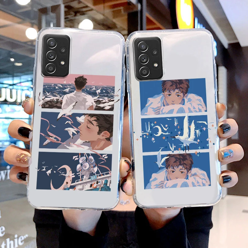 

Handsome and depressed boy girl Phone Case For Samsung A73 A72 A71 A53 A52 A51 A42 A32 A23 A22 A21S A13 A12 A03 A02 Transparent