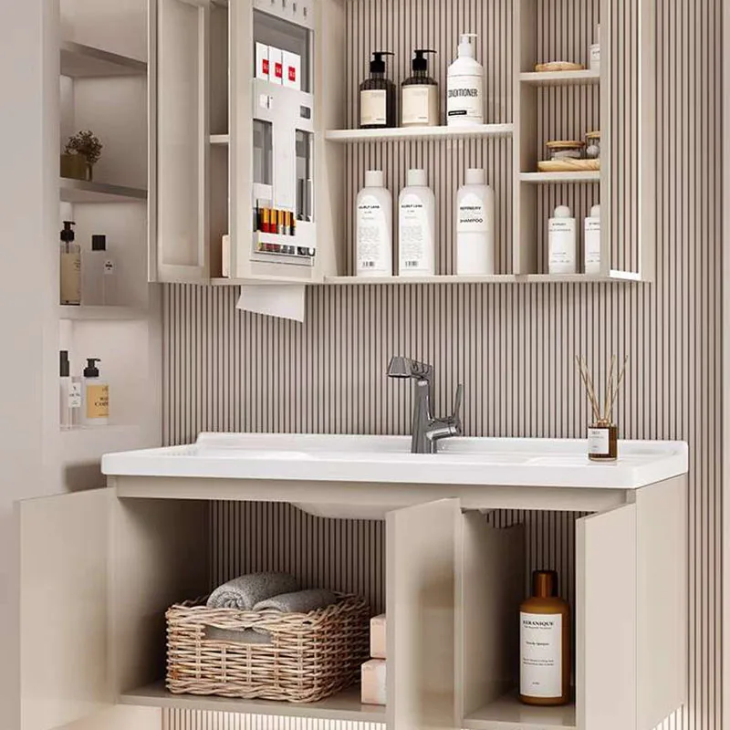 

Wall Mounted Modern Bathroom Cabinet Luxury Nordic Closet Toilet Bathroom Vanity Drawers Mirror Mueble Lavabo Home Furniture