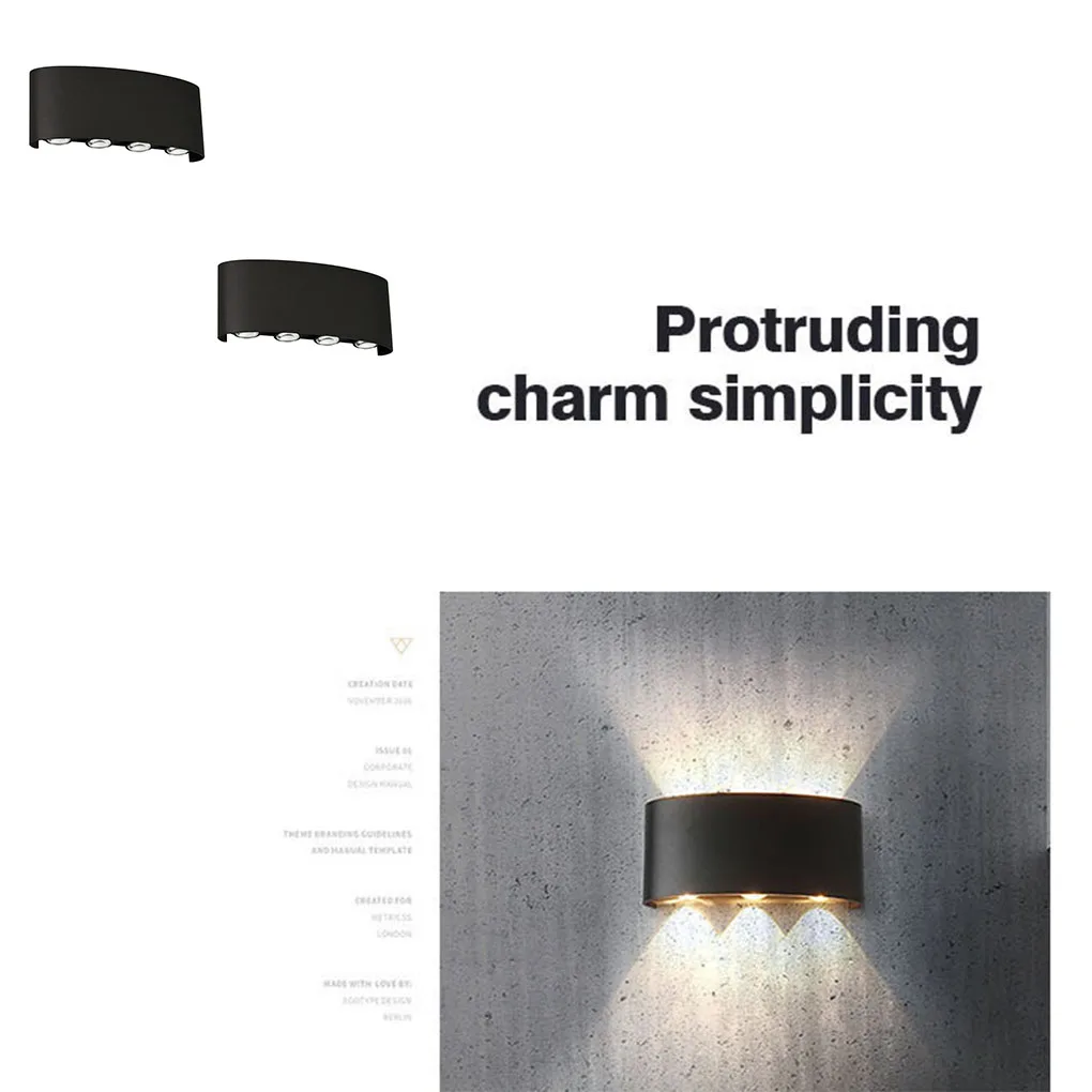 

Aluminium Wall Light Wall-mounted Stylish LED Anti-rust Indoor Outdoor Patio Corridor Lamp Lighting Tool Warm 3000K