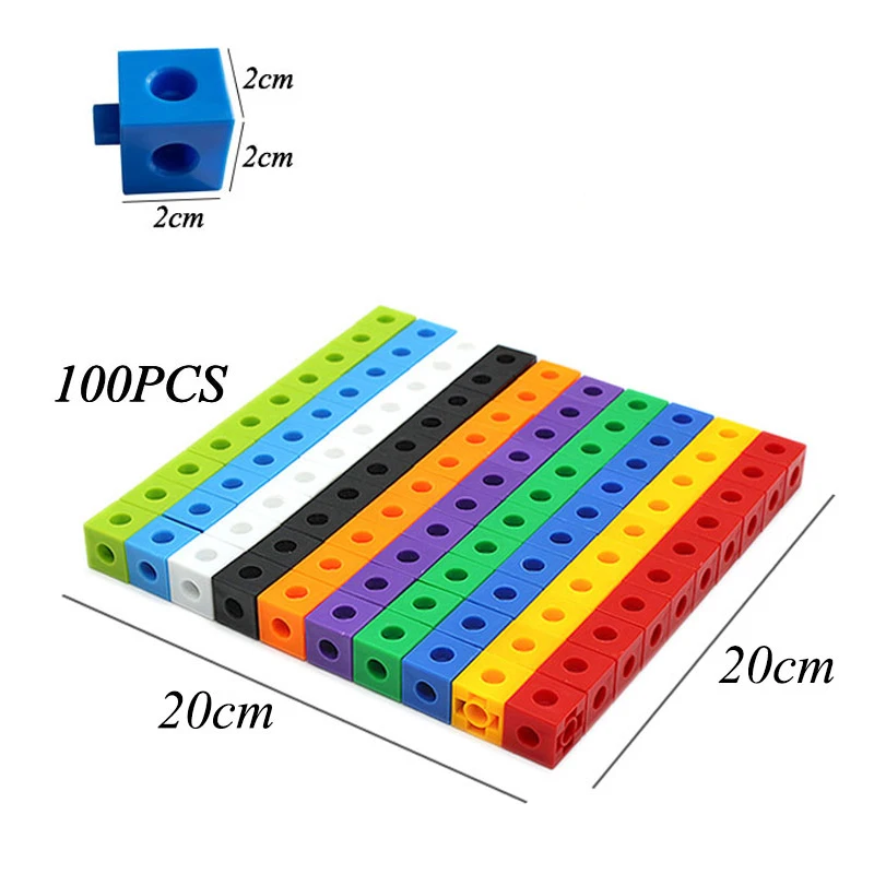 100pcs Mathematics Linking Cubes Numberblocks Interlocking Multilink Counting Blocks Kids Learning Educational Children Toy Gift images - 6