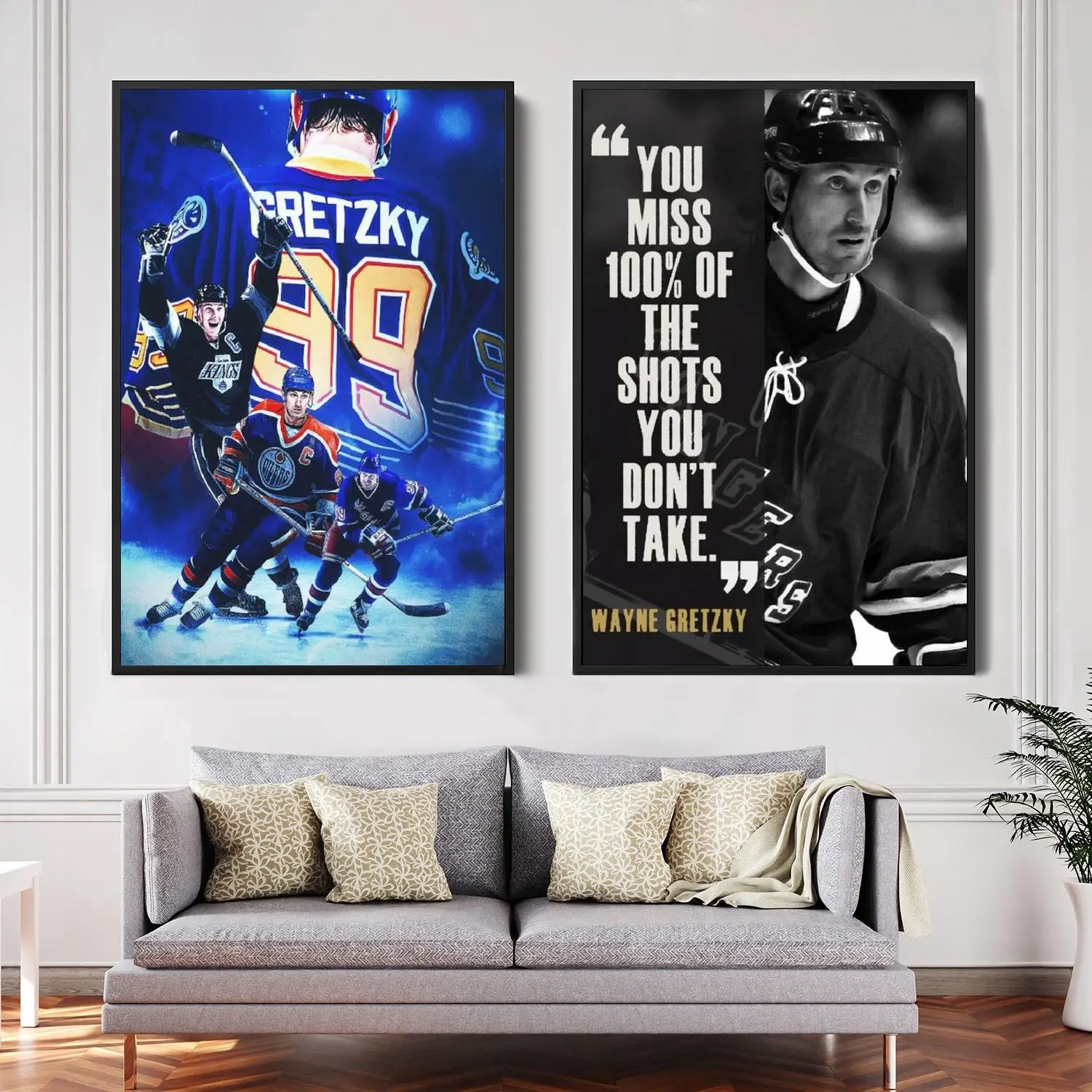 

wayne gretzky Puck Decorative Canvas Posters Room Bar Cafe Decor Gift Print Art Wall Paintings