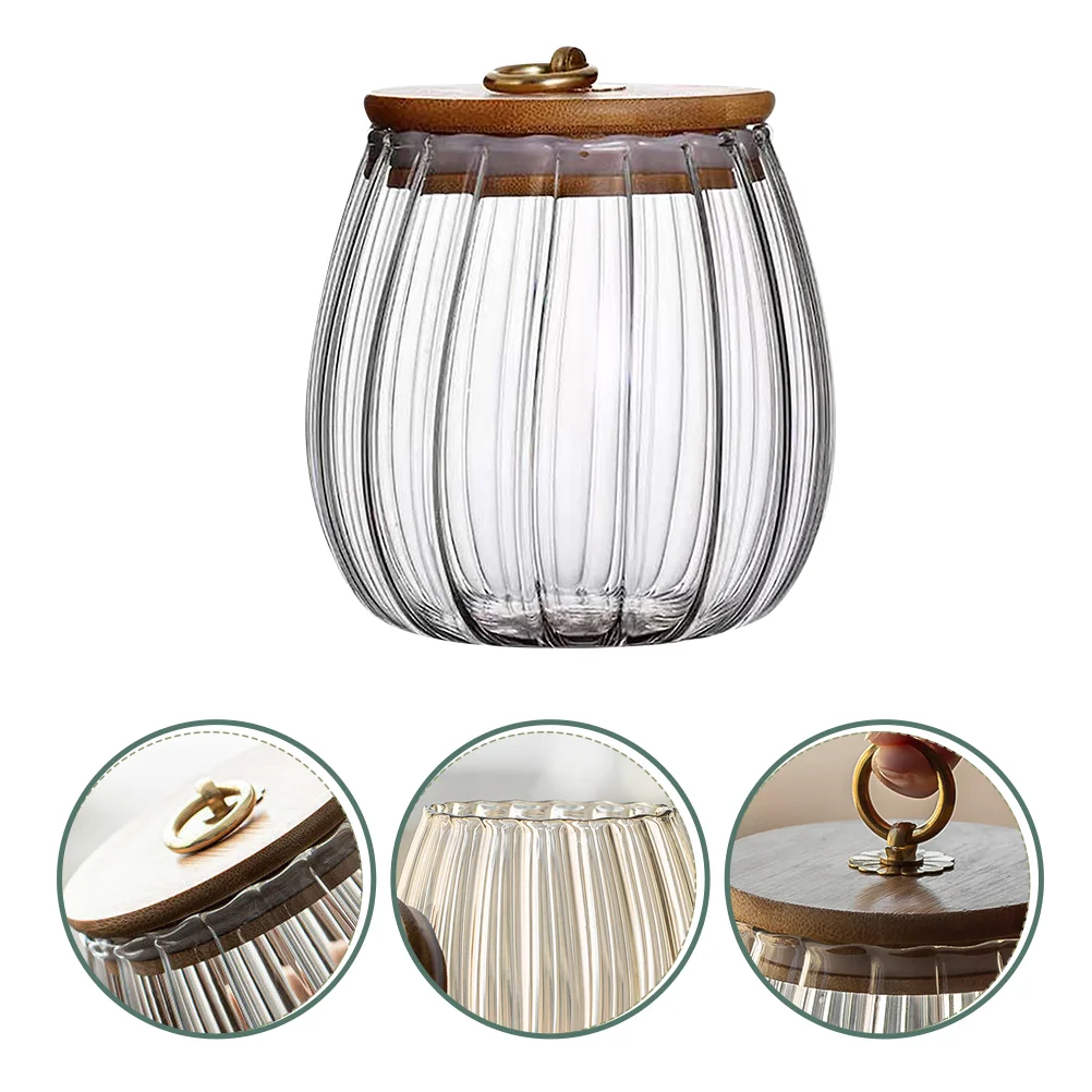 

Tea Storage Jar Candy Airtight Container Sealed Leaf Kitchen Cereal Canister Glass