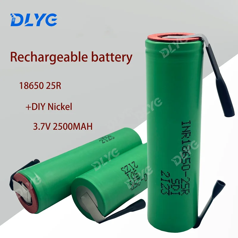 

Original INR18650-25R Rechargeable Battery 3.6V 2500mAh Discharge Lithium Ion Battery 20A Battery + DIY Nickel Power Battery
