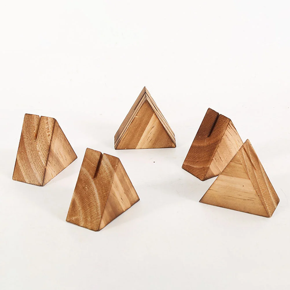 

5pcs Wooden Business Card Stands Wooden Postcard Bases Name Cards Display Stands Wood Bases