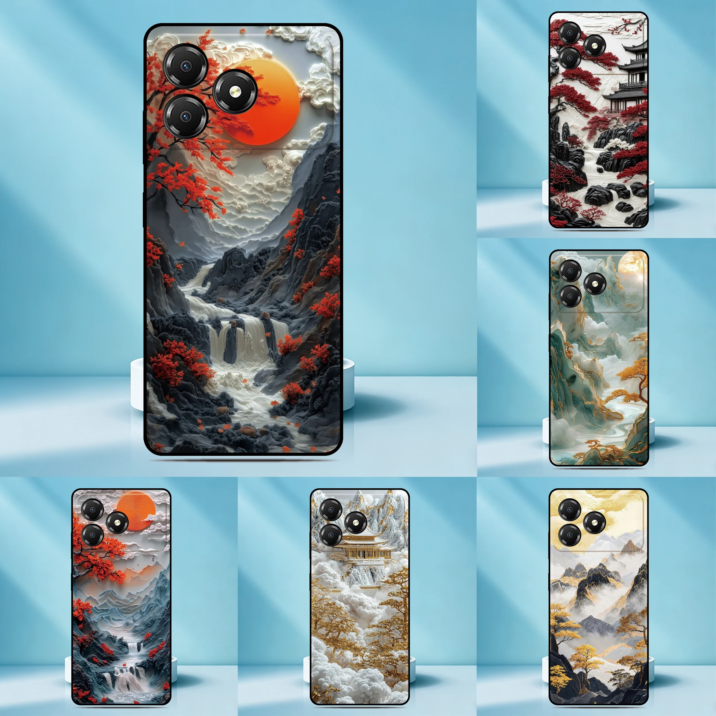 Фото Красивый чехол для телефона с пейзажным рисунком для Alcatel V3 Classic 1B 1S 1SE 3L 1 1C 1X 1V 2019 2021 2022 Vodafone Smart E9, чехол с индивидуальным изображением №1