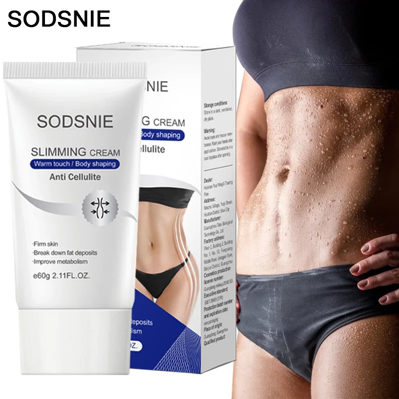 SODSNIE 60g 1pcs Hot Cream Fat Burner Gel Slimming Cream Massage Hot Anti-Cellulite Body Massager Weight Loss Cream Enhancer Gel